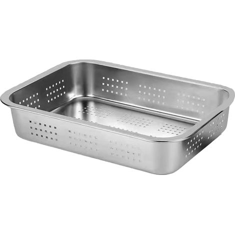 Bassin rectangulaire de vidange en acier inoxydable, panier filtrant de lavage et de séchage des légumes, outil de cuisine (1/5)