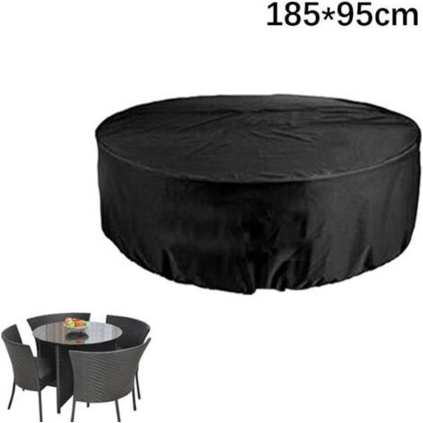 Runde Schutzhülle für den Außenbereich, 185 x 95 cm, Farbe: Schwarz. (1/5)