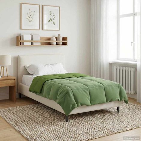 Ganzjahresbettdecke Gepolstert Grün 135 x 220 cm Mikrofaser