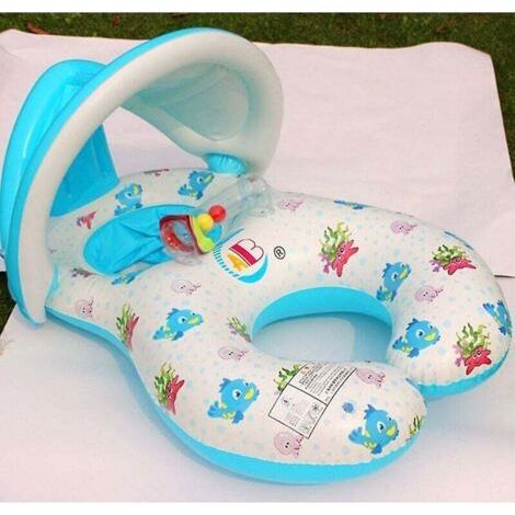 Bouée de natation de sécurité pour bébé en PVC, siège de natation double sécurité avec balances, blanche FLITI (1/4)