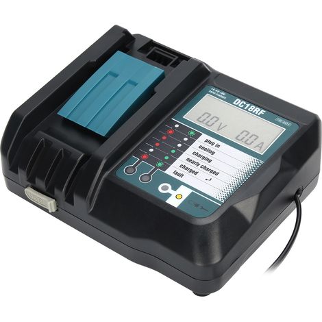 DC18RF Ladegerät mit Display und USB-Anschluss, kompatibel mit Makita 14V/18V Lithium-Akkus, EU-Stecker 100V–240V (1/5)