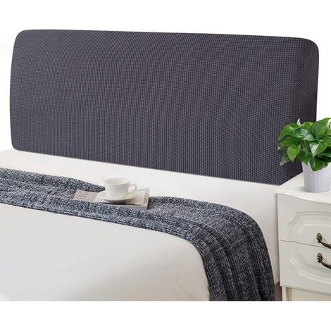 Housse de tête de lit extensible 150-170cm – Rembourrée lavable – Antipoussière en jacquard – Protection pour lits simples et doubles (1/5)