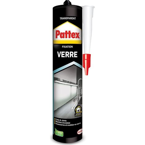 Pattex – Colle mastic de fixation verre 300gr – Pour surfaces lisses et vitrées – Résistance à l'eau – Application facile et précise (1/5)