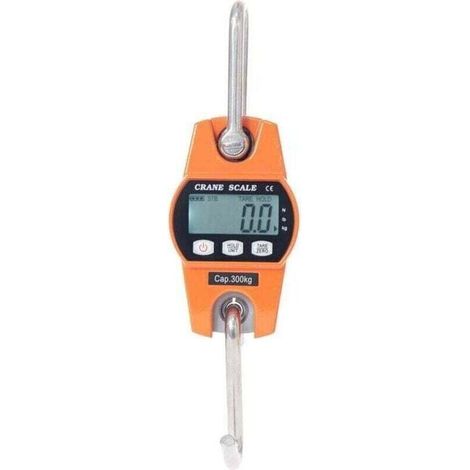 Peson Electronique 300kg Balance Crochet Suspendu Dynamomètre LCD Crochet Peseur Industrielle Pèse Poids 300kg/600lbs (1/4)