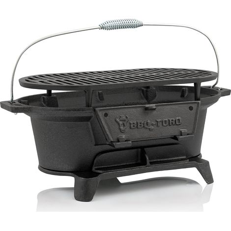 BBQ-Toro Pentola per grigliare in ghisa con griglia, 50 x 25 x 23 cm