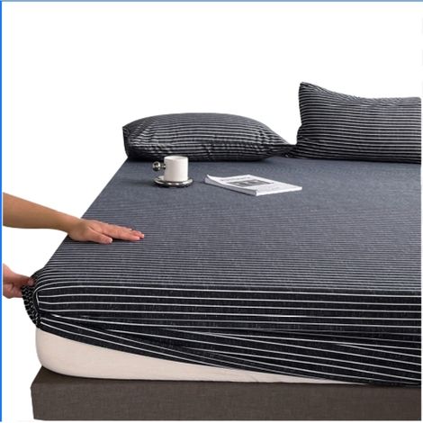 1 drap-housse, élastique tout le tour, poches profondes, adapté matelas jusqu'à 35 cm, usage maison et hôtel (1/5)