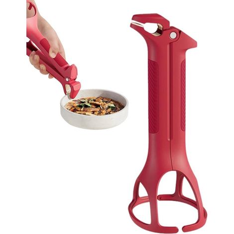 Pinzas para cuencos anti-quemaduras - Pinzas resistentes al calor - KitchenAid - Diseño ergonómico - 22,5 cm - Rojo (1/5)