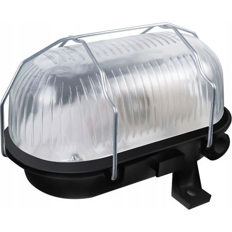 Werkstattlampe E27 - Schwarz - IP54 - Robuste Glasabdeckung - Vielseitig einsetzbar (1/2)