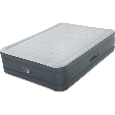 Matelas gonflable Bestway 203 x 152 x 46 cm Fortech avec surface de couchage ultra confortable, pompe électrique intégrée, pour 2 personnes (1/4)