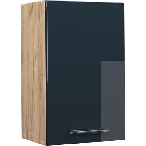 Pensile da cucina Fame-Line, Blu scuro lucido, 45 cm, Vicco