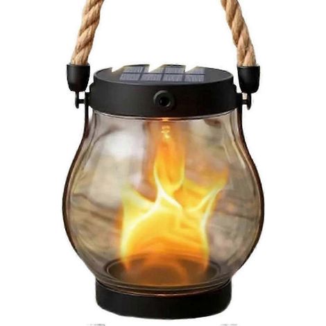 Neue Solarlaterne (1 Stück) – wasserdicht – mit tanzender Flamme für Garten und Hof (1/4)