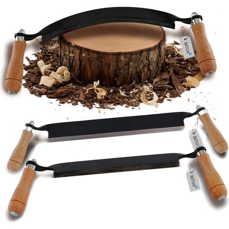 Bituxx 3er Set Zugmesser für Holz Ziehmesser Schäleisen Zieheisen 10" 13" (1/5)