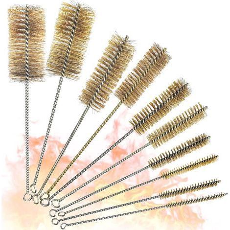 10 Pièces Ensemble de Laiton Mini Goupillon Nettoyage, 10 Tailles Différentes Tuyau Brosses de Nettoyage, Tube Brosse de Nettoyage pour Nettoyage des Trous (1/5)