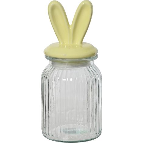 Kaemingk Glasgefäß Ostern 24 cm grün-weiß Figur