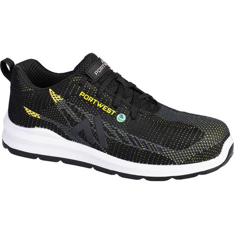Zapato Deportivo Eco Fly Composite S1PS SR FO - Seguridad y Comodidad / Negro Amarillo / 36