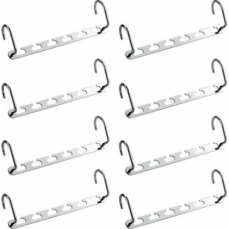 8Pcs Cintre Multiple Porte-Manteaux, Porte Cintres Gain de Place pour Dressing, Organisateur de Cintre Magique en Métal, Rangement de Chemises,Vestes,Vêtements dans Penderie,Placard,Armoire (1/5)