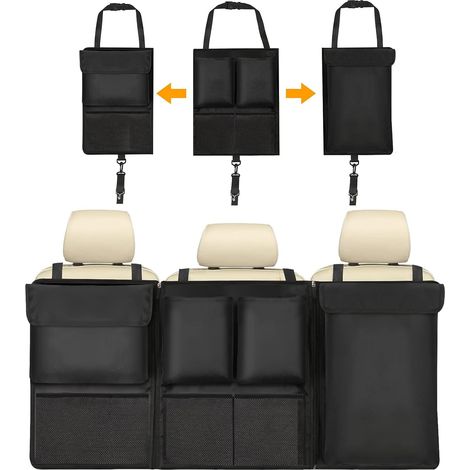 Organisateur de Coffre de Voiture, 101×46cm Détachable Organisateur de Voiture Rangement Voitures Super Capacité, Multipurpose Sac de Rangement Voitures avec 7 Poches Sangle Réglable pour SUV (1/5)