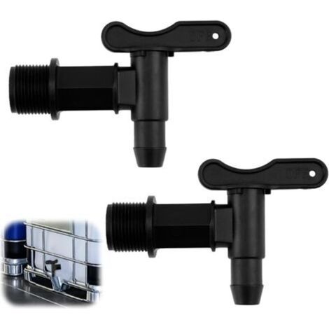 rubinetti in plastica per serbatoi, rubinetti per serbatoi di acqua piovana con nastro in PTFE impermeabile - 3/4" - Rubinetto a barilotto per secchi, rubinetti
