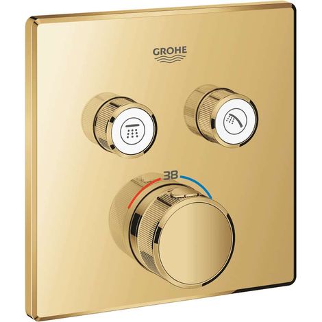 Thermostat Grohtherm SmartControl 29124 carré FMS 2 vanne d'arrêt cool sunrise (1/2)