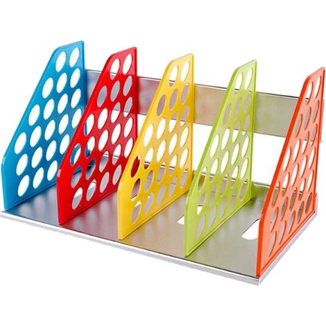 Serre-Livres Metal Quatre Serre-Livres en Grille Classeur Pliable Plaquette Serre-Livres en PP Étagères deCouleur Bricolage Adaptées aux Salles d'Etude et aux Chambres d'Enfants 38 X21X21cm (1/5)