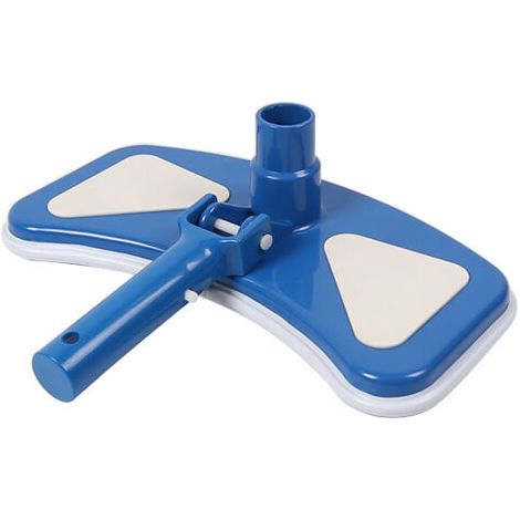 Tête D'aspirateur de Piscine Lestée avec Brosses en Nylon Inférieures pour Piscines, Outils de Piscine de Brosse de Tête D'aspiration D'aspiration Bleue et Blanche Courbée de Piscine (1/5)
