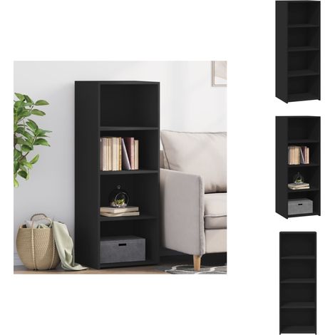 Buffet haut noir 45x41x124 cm bois d'ingénierie - Buffet Design Intemporel - Meuble Rangement Noir - Commode Cuisine - Buffet Salon - Mobilier Contemporain (1/5)