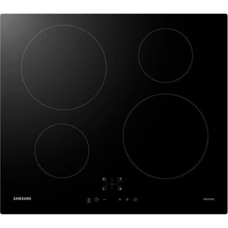 Samsung – Table de cuisson induction 4 zones – L59 x P57 cm – 7200 W – 4 minuteurs – Commandes sensitives – Détection casseroles - NZ64M3NM1BB