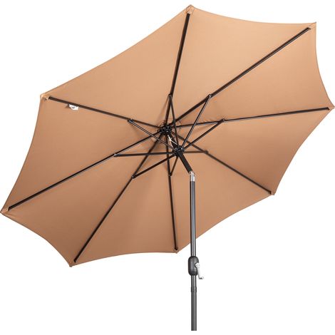 Parasol de jardin à mât central manivelle inclinable, parasol extérieur protection UV pour terrasse, balcon et espace de loisirs (1/5)