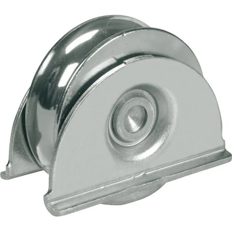 RUOTA CON SUPPORTO LATERALE PER CANCELLI GOLA TONDA  100 mm - Gola Ø 20 mm (1/4)