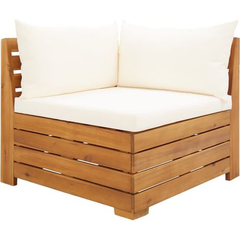 Salon de jardin 2 pcs Contemporain, Ensemble repas de jardin, avec coussins Bois d'acacia solide OIB9480E (1/5)