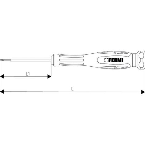 Tournevis de precision avec fente 12x50x140 mm