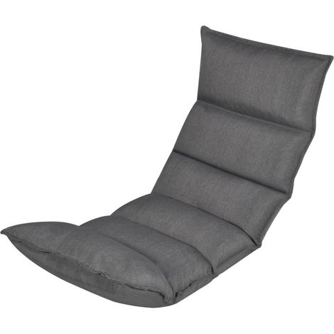 Tumbona de suelo plegable de tela gris vidaXL