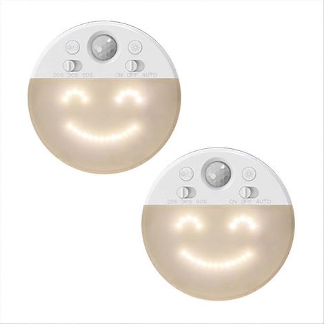 LED-Nachtlicht mit Bewegungsmelder, 4 Beleuchtungsmodi, variabler Intensität, wiederaufladbar, mit Timer (2er-Pack). (1/5)