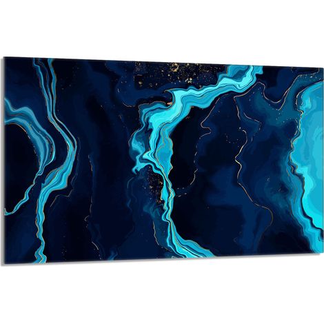 Plaque de protection en verre pour poêle, 80 x 52 cm, marbre (1/5)