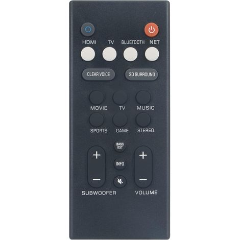 Nouveau VCQ9140 Télécommande de Remplacement VCQ9140 Soundbar Télécommande pour Yamaha Sound Bar Soundbar Audio Speaker System VCQ9140 YAS-109 YAS-209 ATS-2090 ATS-1090 Remote Controller (1/5)