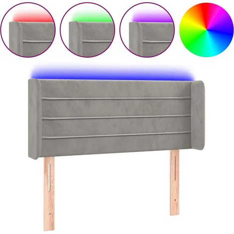Maison Exclusive - Cabecero con LED de terciopelo gris claro 83x1 (1/5)
