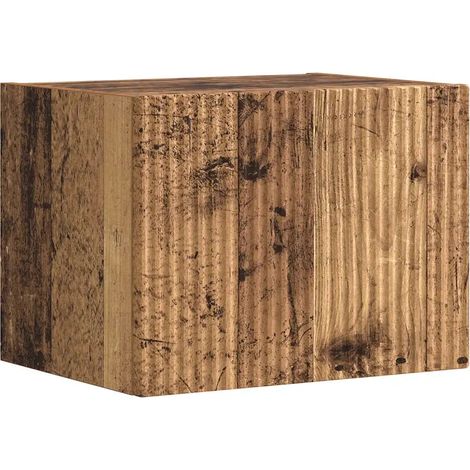 Meuble TV mural moderne avec étagères solution de rangement 60 x 31 x 30 cm en bois d'ingénierie bois ancien (1/5)