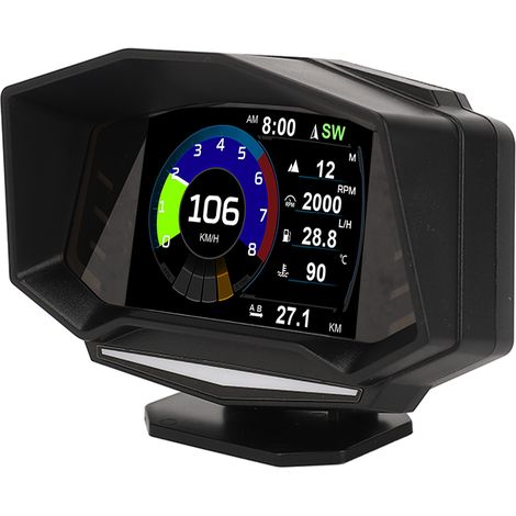 Affichage tête haute (HUD) pour voiture, OBD2, GPS, indicateur de pente, alarme de survitesse, jauge intelligente (1/5)