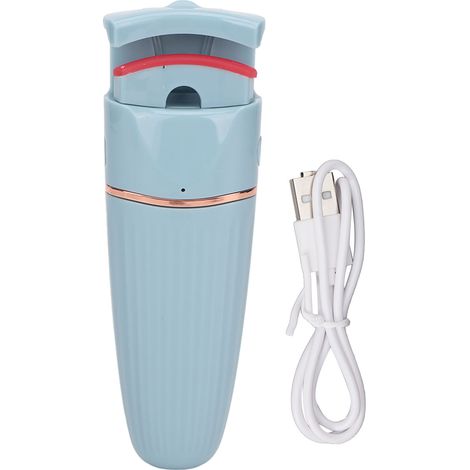 Recourbe-cils électrique chauffant bleu USB 5V 300mA, silicone thermosensible chauffe rapide, charge longue durée pour cils. (1/5)