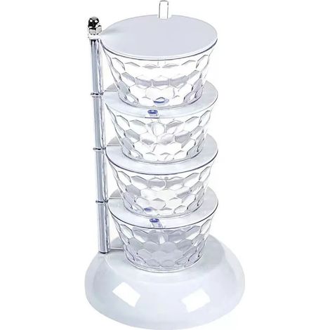 Boîte à épices à plusieurs compartiments, fermeture hermétique, grande capacité, compartiments à sucre et à sel, transparente, rotative, verticale, pot à épices, accessoire de cuisine (1/5)