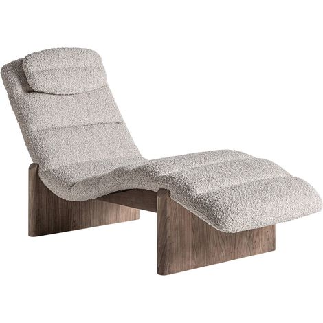 Chaise longue en bois d'orme marron finition vieilli contemporaine - Marron bois vieilli (1/5)