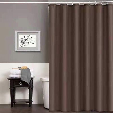Rideau de douche gris Baetikot, tissu uni épais en polyester, rideaux de séparation et de porte pour salle de bain, en liquidation (1/3)