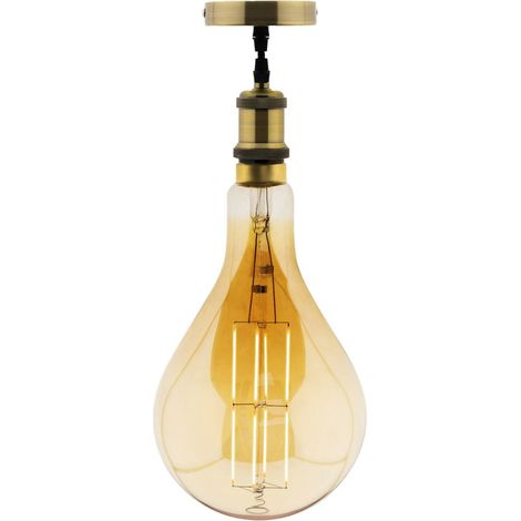 Ampoule LED géante E27 5W - Blanc chaud - 350lm 2500K - Kit de suspension inclus - Zenitech (1/3)