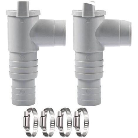 Vanne d'arrêt de piscine 2 pièces, vanne d'arrêt 32 mm, robinet de piscine 32 mm avec 4 colliers de serrage, pièces de piscine à piston, accessoires d'entretien de piscine (1/5)