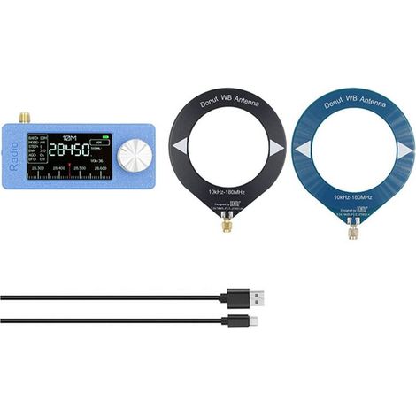 Radio portátil SI4732 10 kHz-180 MHz, pantalla IPS de 1,9 pulgadas, LSB, USB, AM/FM, radio de bolsillo, onda corta, onda media, VHF con antena. (1/2)