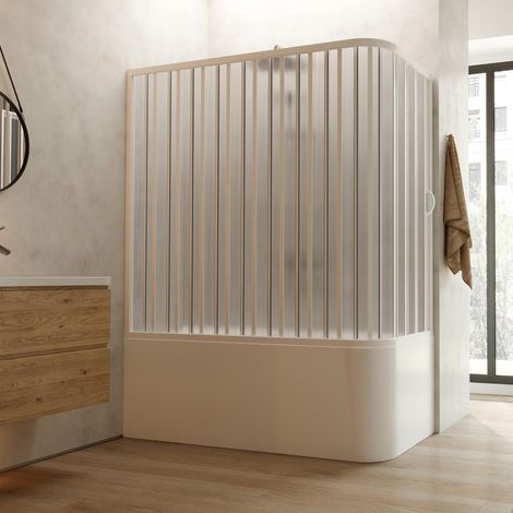 Box doccia sopravasca in pvc a soffietto h 150 mod. Ortensia con apertura laterale 70x140 cm