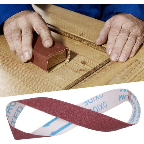 Lot de 10 bandes abrasives en alumine, 528 x 30 mm, grain 600, pour le travail du bois et la quincaillerie (1/5)