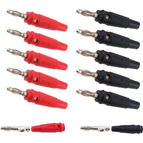 Lot de 10 fiches banane 20A à vis 4 mm pour câbles hautparleurs et bornes audio (1/5)