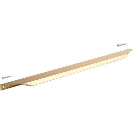 – Poignée de meuble en aluminium or brossé entraxe 160mm – Design moderne et épuré – Pour placards et tiroirs – Angles biseautés (1/4)