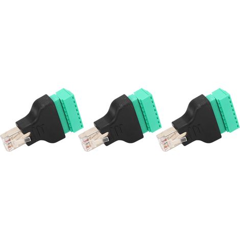 Lot de 3 adaptateurs à vis RJ45 (filetage femelle RJ45 vers connecteur réseau 8 broches) sans soudure (1/5)